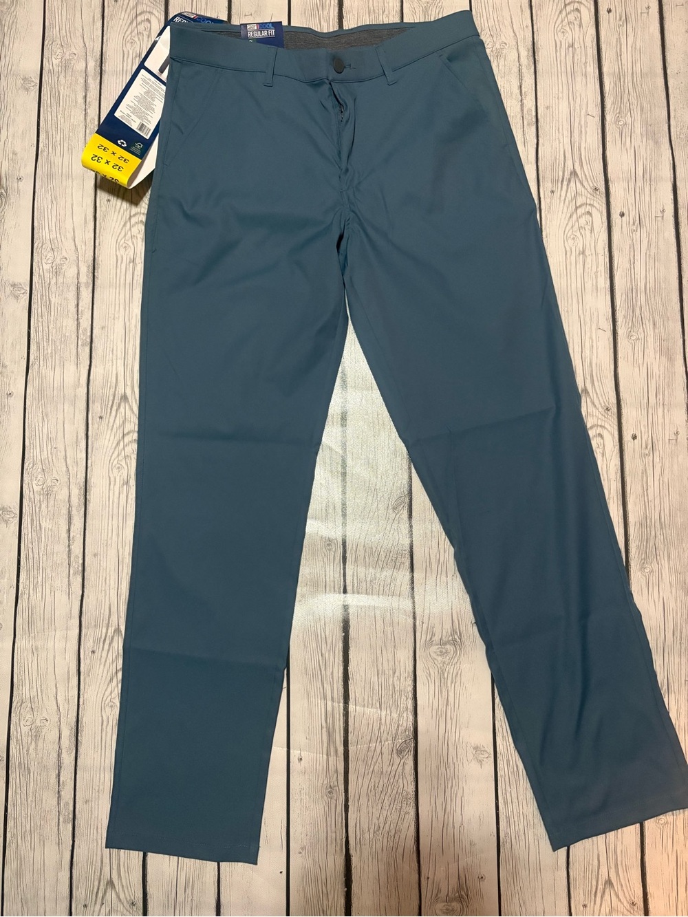 NWT 32 Degrees Cool Mens Regular Fit Stretch Pants 32x32 Blue Chino Tech